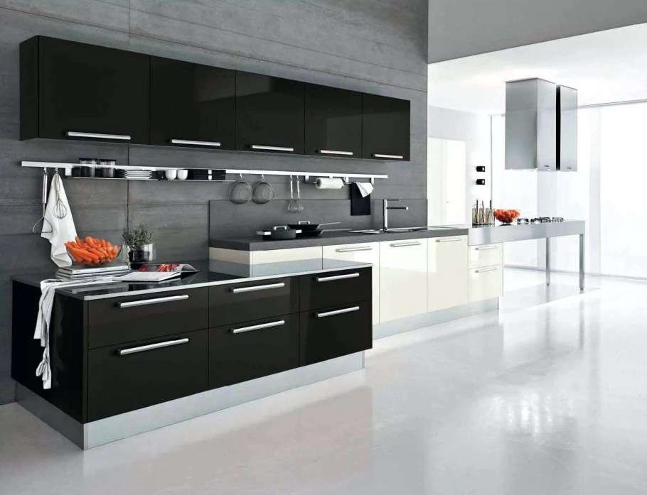 Бело серая кухня Модерн