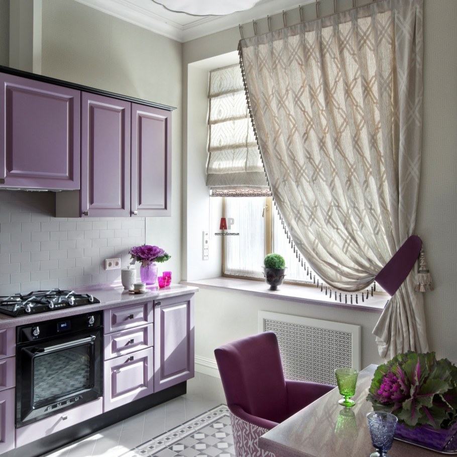 Римские шторы на кухню в стиле Неоклассика