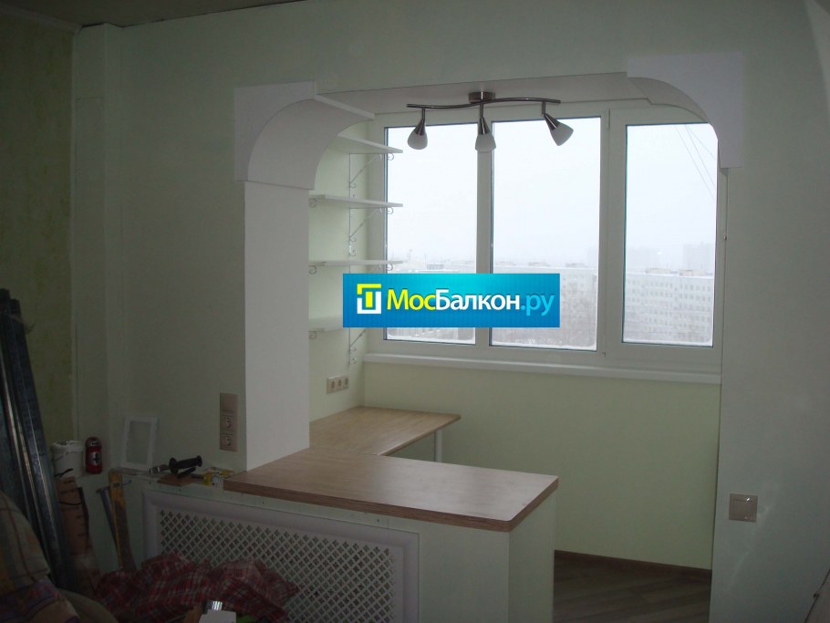 Отделка балкона с комнатой