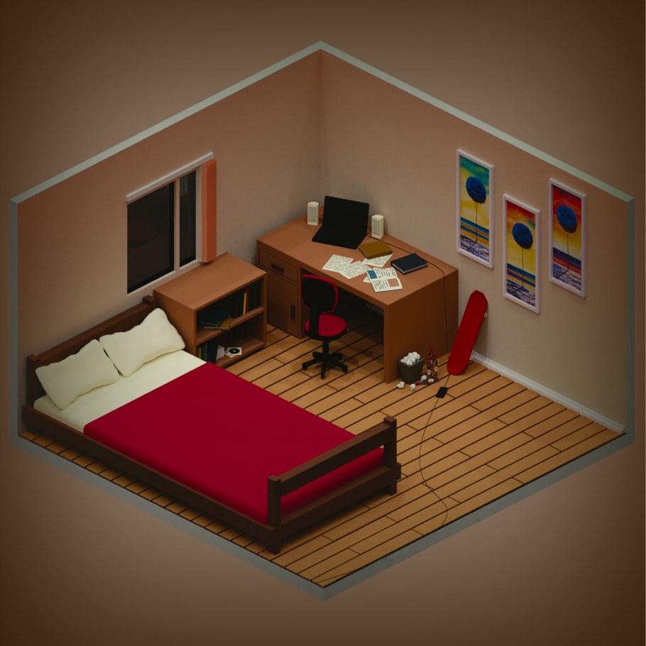 Бумажный домик для бумажных кукол