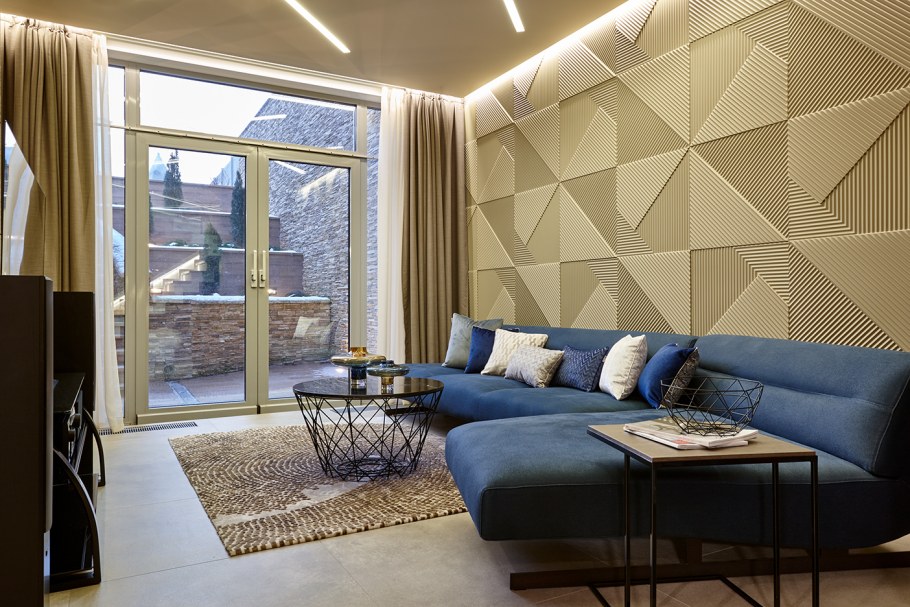 Стиль стены за диваном бионический