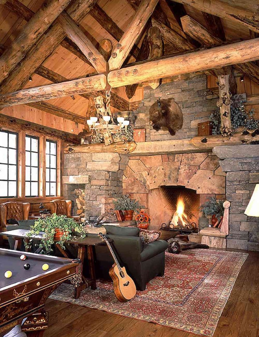 Охотничий домик с камином