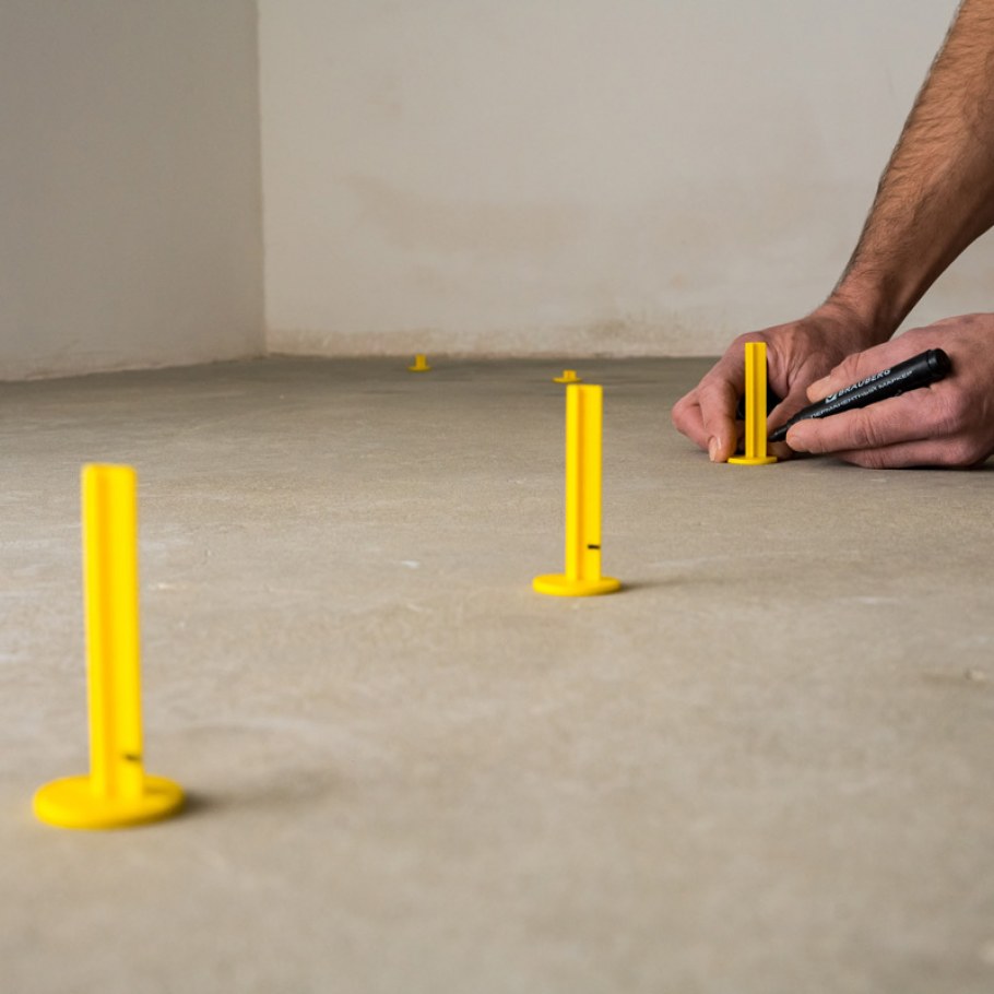 Реперные маяки для наливного пола