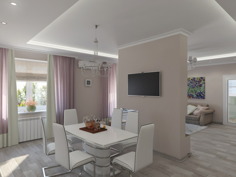 Интерьер студии в светлых тонах