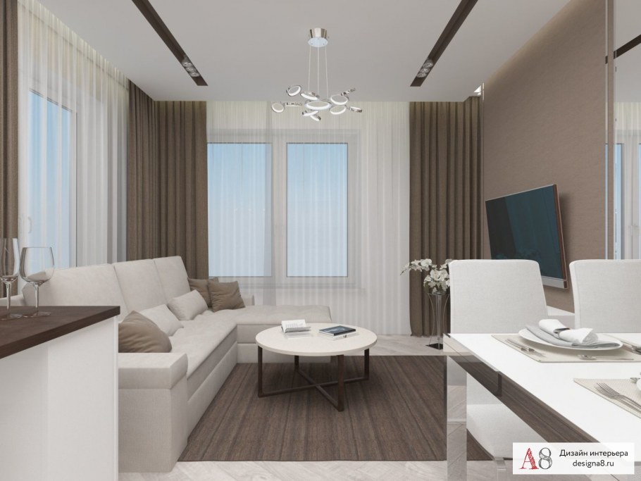 Трехкомнатная квартира в светлых тонах