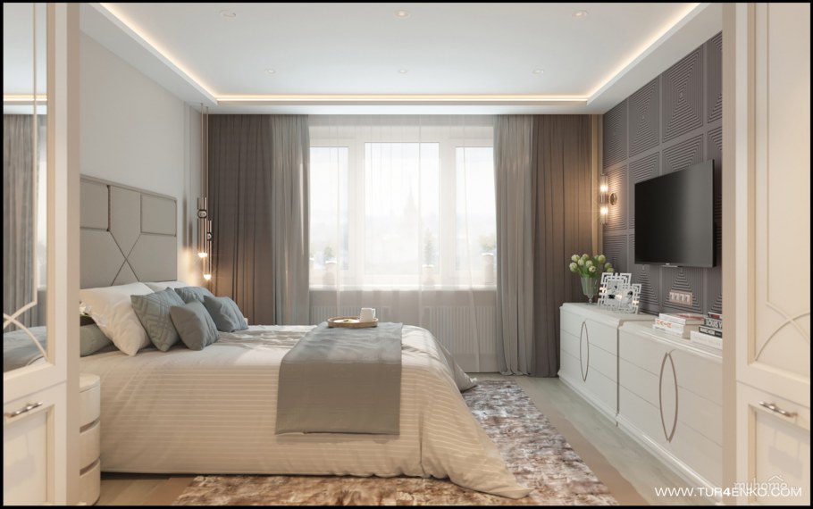 Современный ремонт в 4 комнатной квартире в светлых тонах