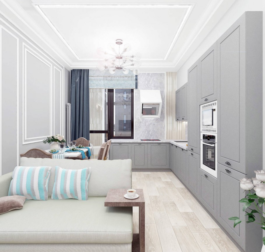 Трехкомнатная квартира в светлых тонах