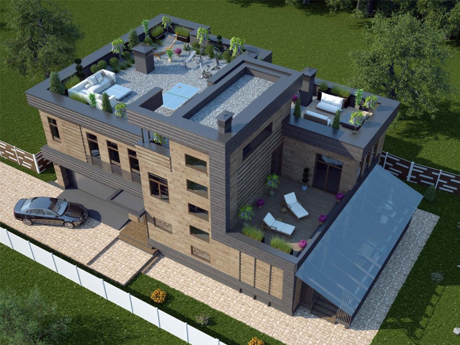 Дом с эксплуатируемой кровлей