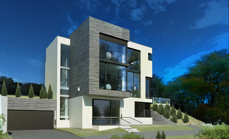 Проект коттеджа в стиле хайтек