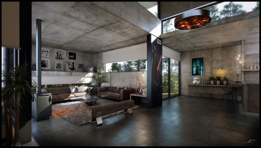 Нео брутализм интерьер