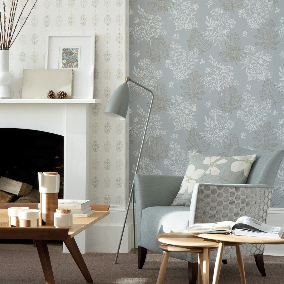 Комбинированные обои для гостиной