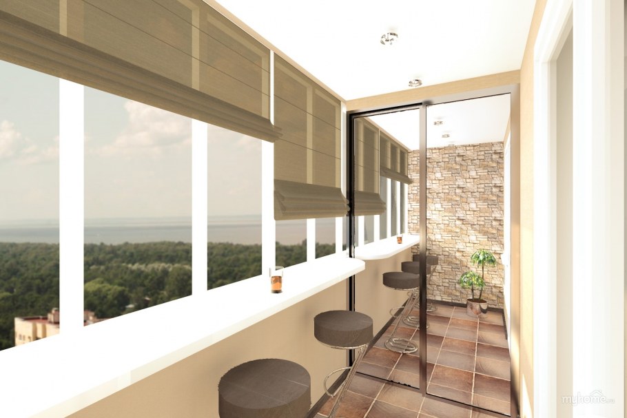 Красивый интерьер балкона