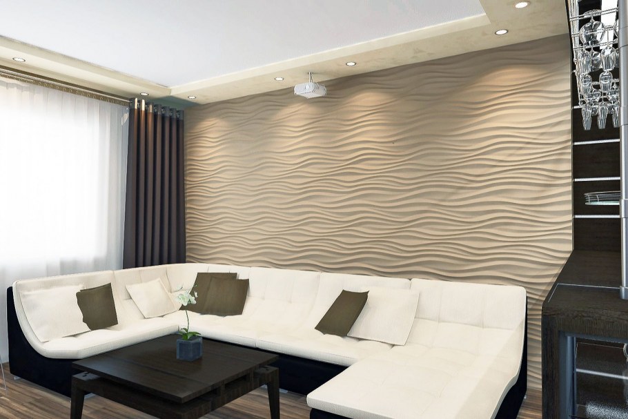 Декоративная штукатурка в гостиной