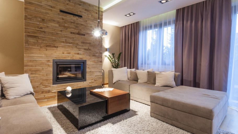 Шелковая штукатурка в интерьере современной гостиной