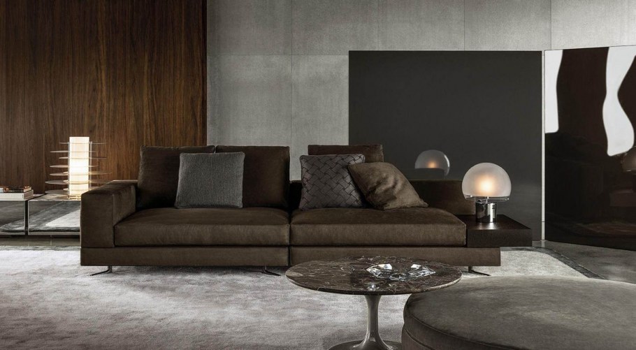 Minotti кожаный диван