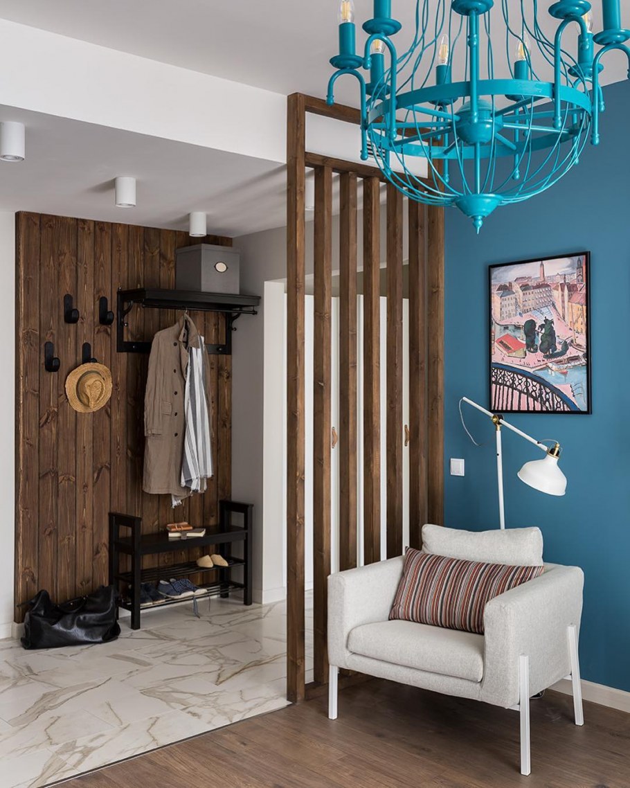 Перегородка в студии скандинавском стиле