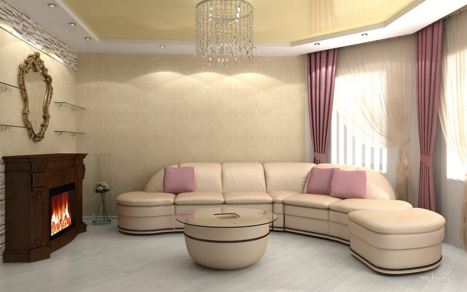 Планировка гостиной с эркером