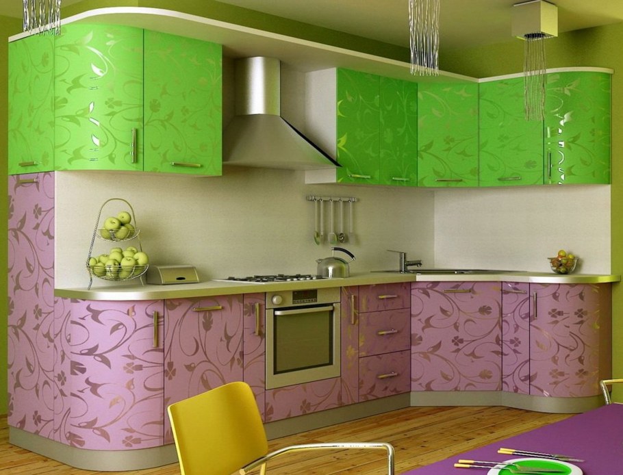 Кухня в зеленых тонах