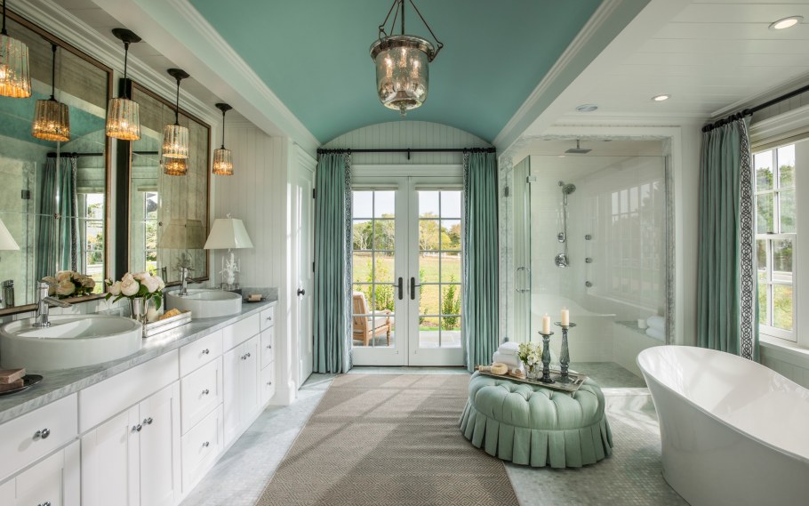 Зонирование большой ванной комнаты