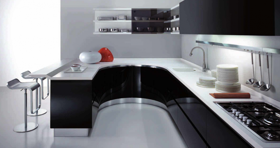 Белая столешница и белый фартук