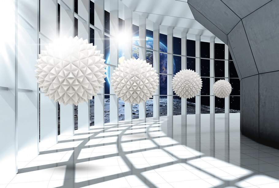 Обои 3д шары в интерьере