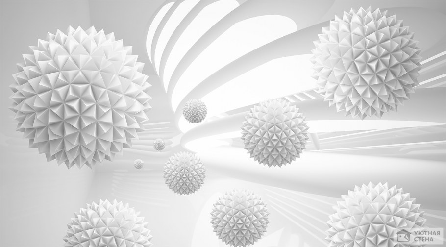 Обои с объемными шарами