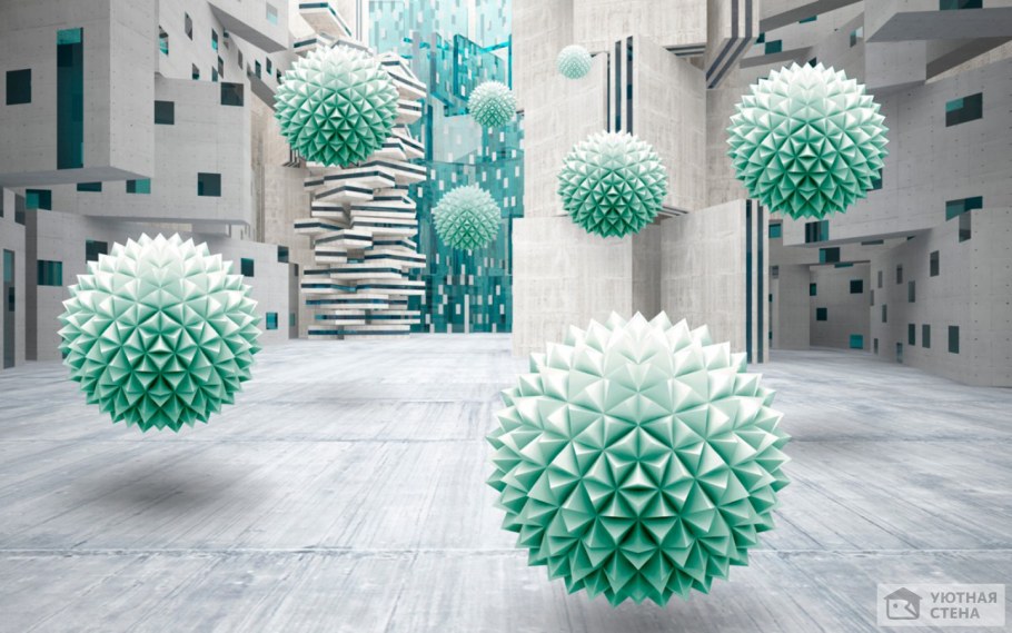 Обои шары в интерьере