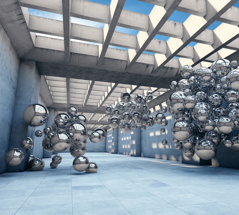 Обои 3д шары в интерьере