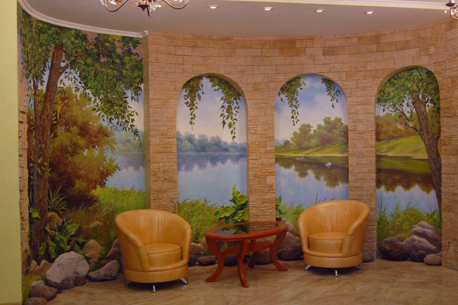 Настенная роспись в интерьере