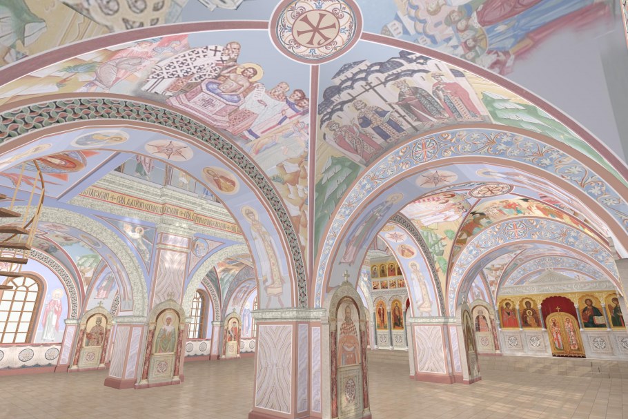 Роспись храма Неорусский стиль