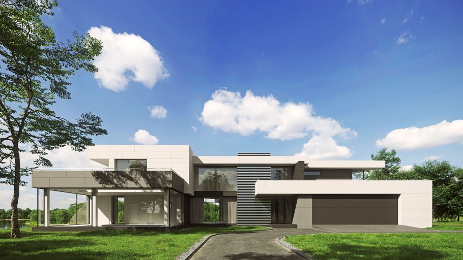 Коттедж из темного кирпича