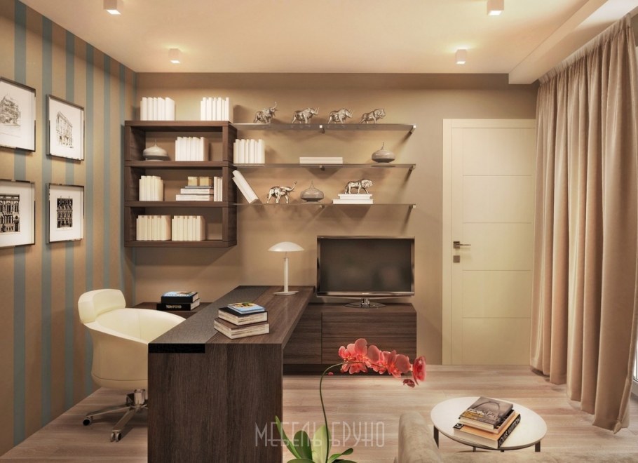 Интерьер небольшого кабинета