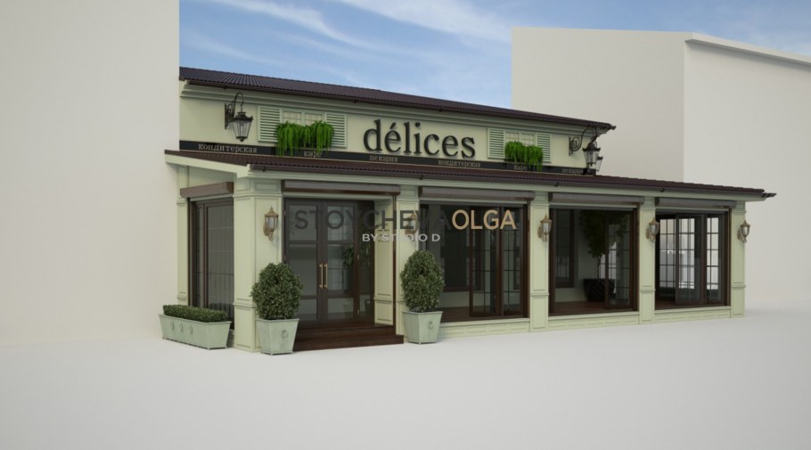 Фасад кафе в стиле Прованс