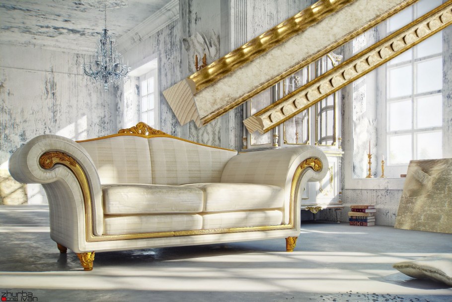 Винтажный диван в интерьере