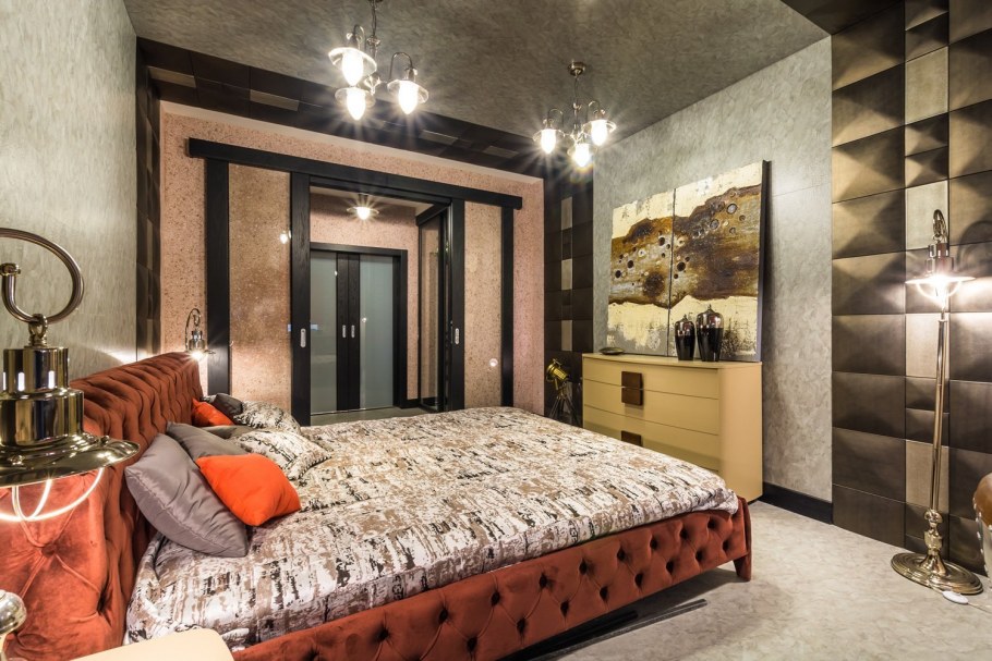 Шелковая штукатурка в спальне