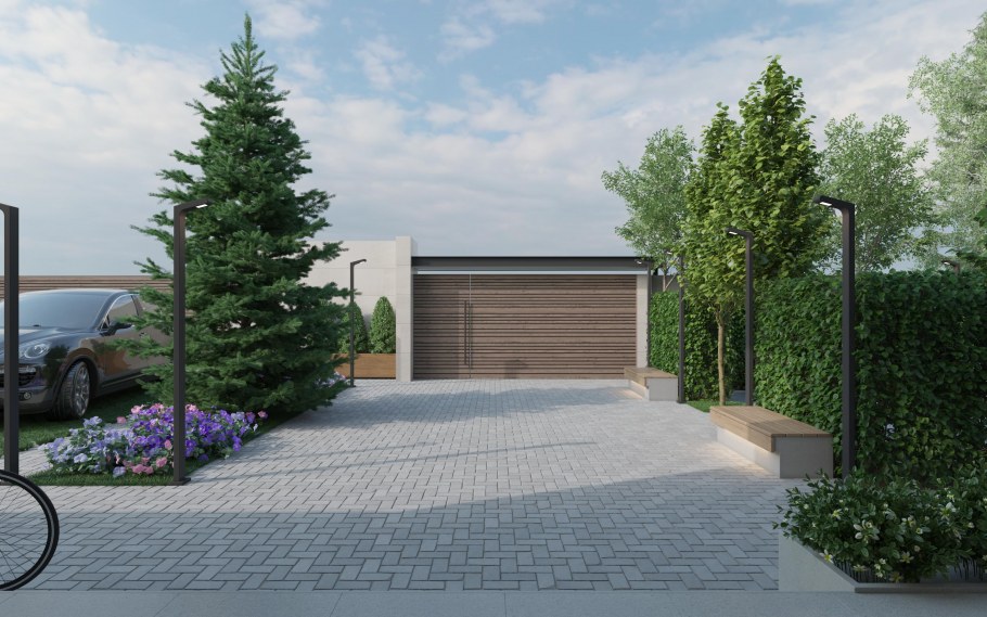 Въездная группа на участок ландшафтный