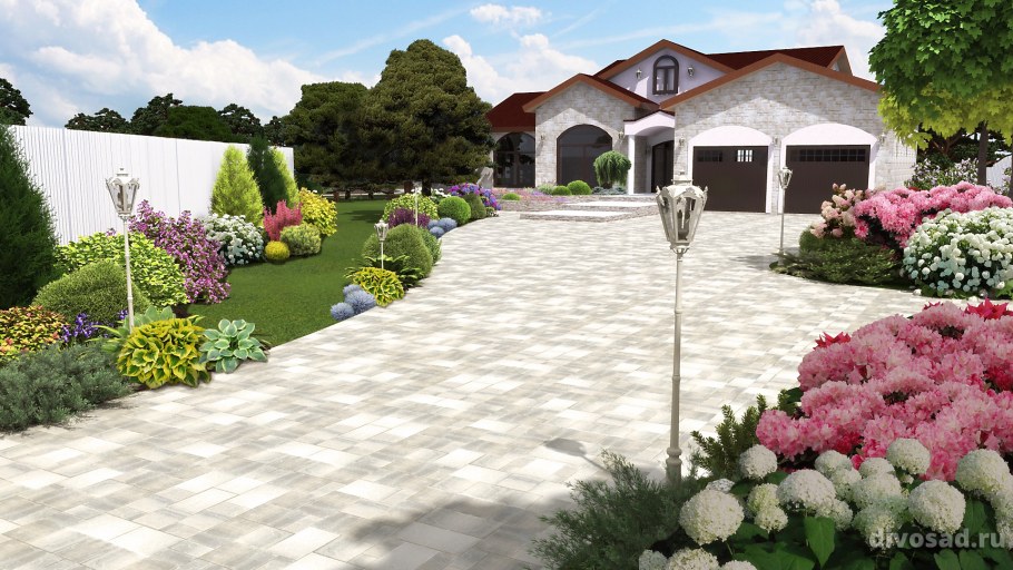 Озеленение въездной зоны