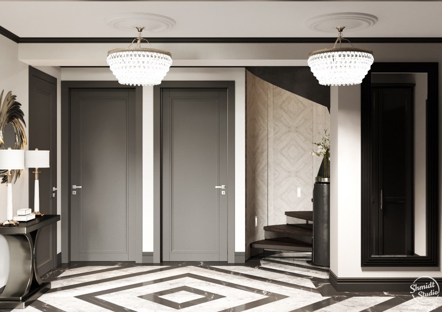 Маленькая прихожая в стиле арт деко