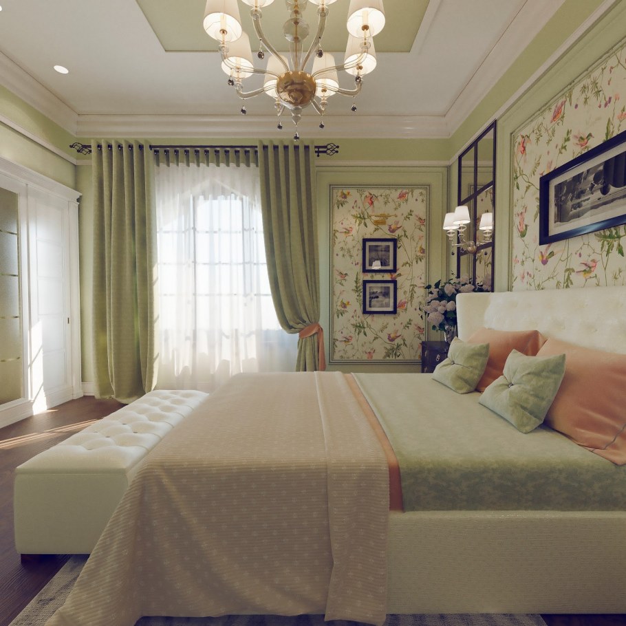 Интерьер спальни в романтичном стиле