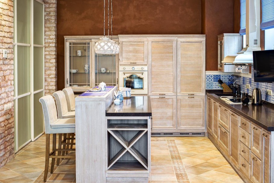 Кухня в стиле лофт Прованс