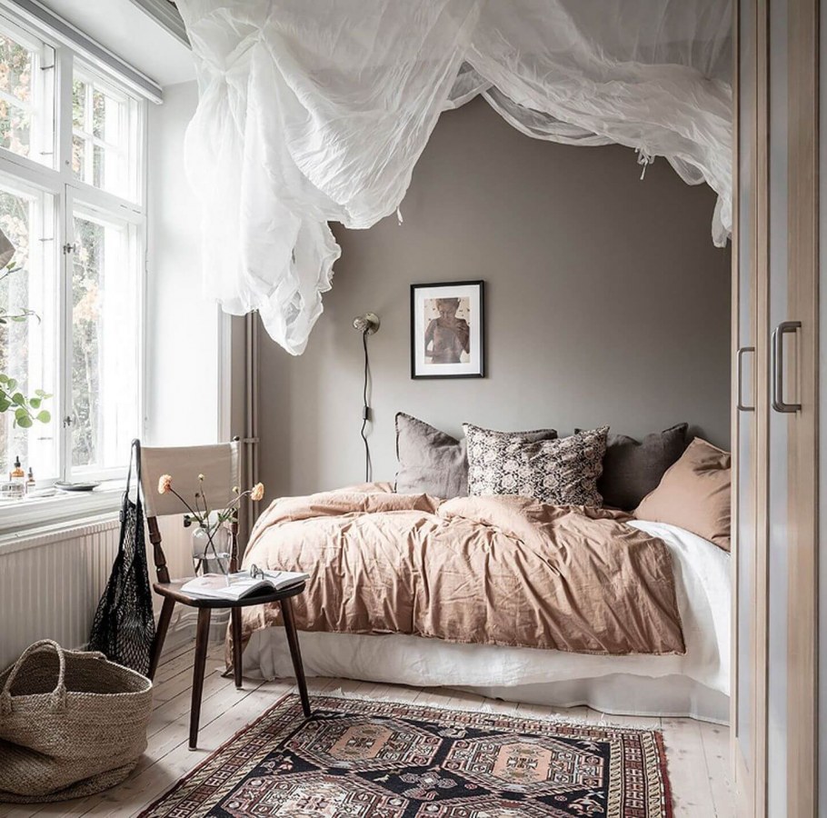 Спальня в скандинавском стиле хюгге