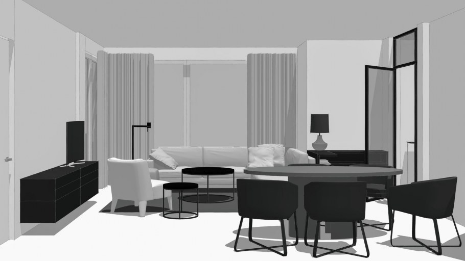 Sketchup рендер интерьера