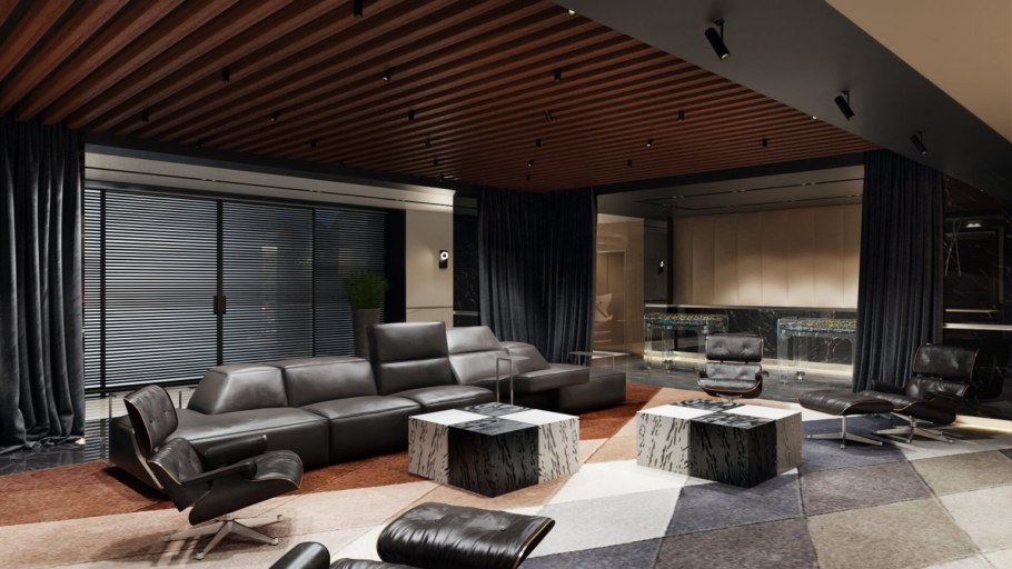 Темный интерьер