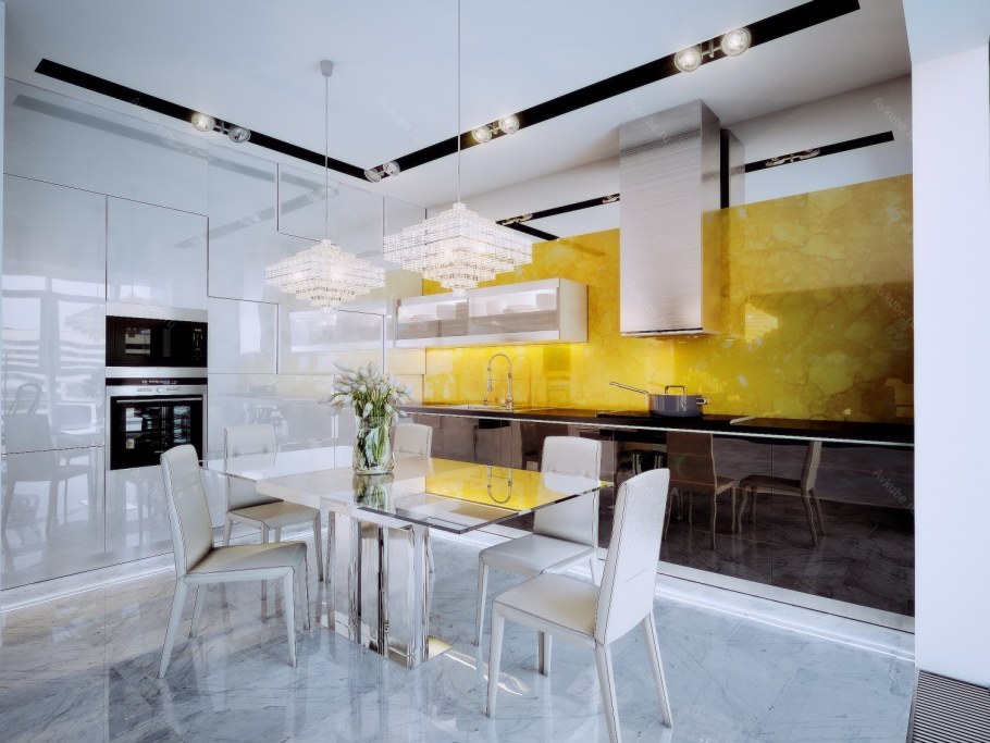 Кухня столовая в стиле Хай тек