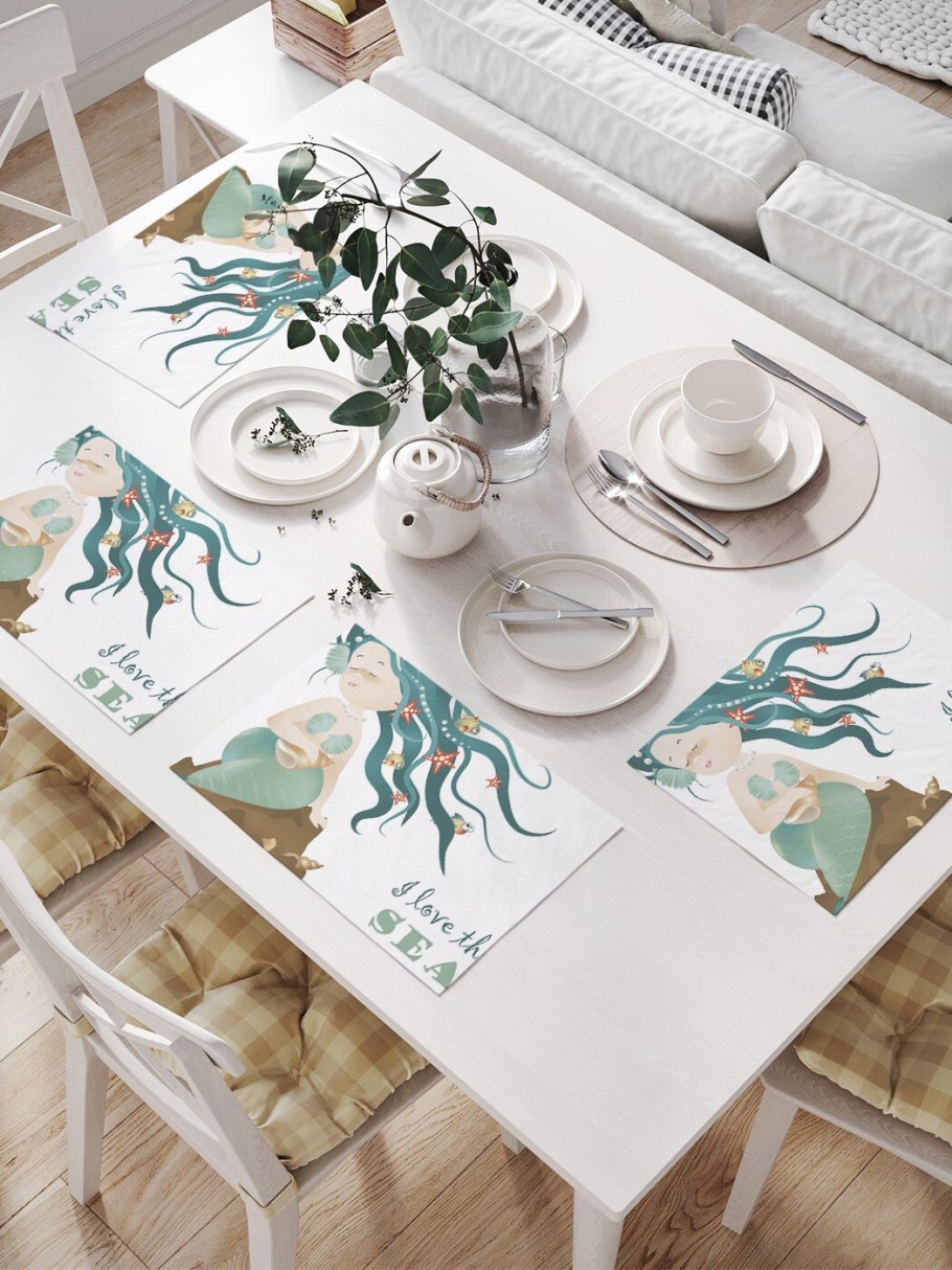 Сервировка в бирюзовом цвете