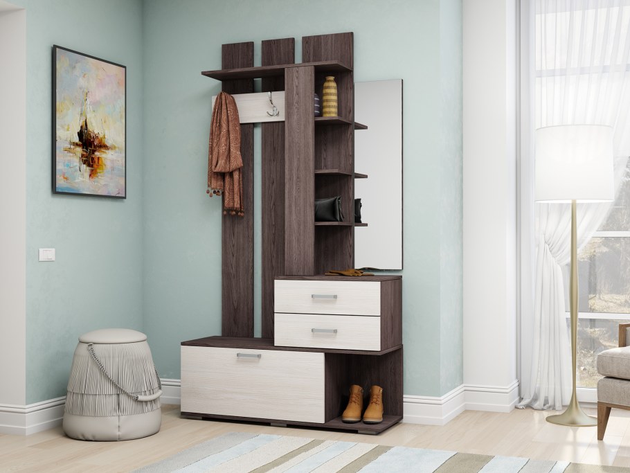 Прихожая Бриз-01 (Анкор темный/Анкор белый)