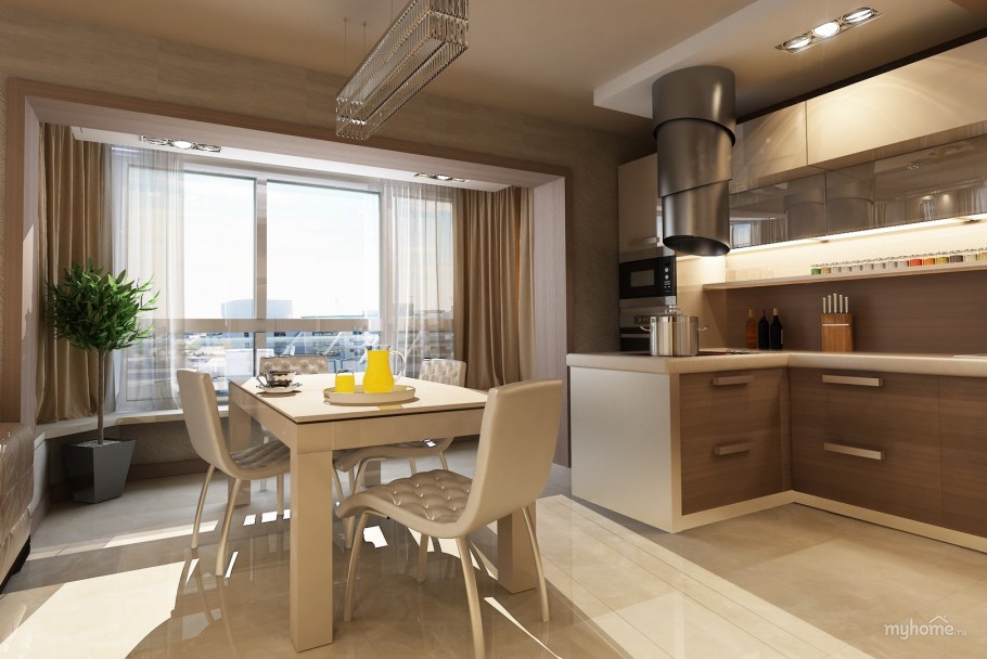 Кухня плюс столовая