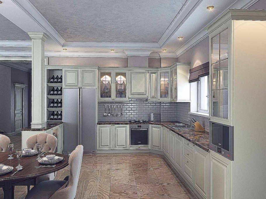 Зонирование узкой кухни