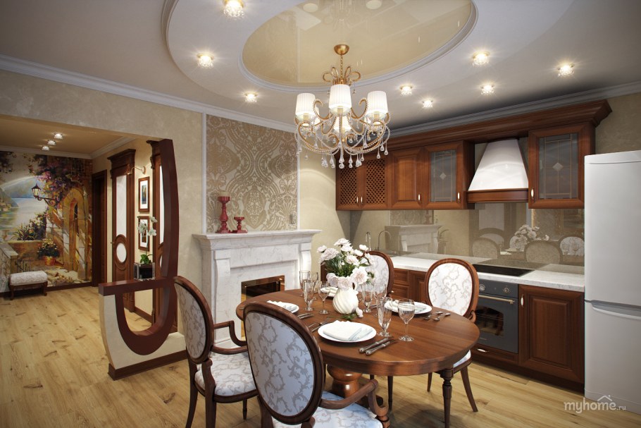 Кухня гостиная 18 кв квадратная