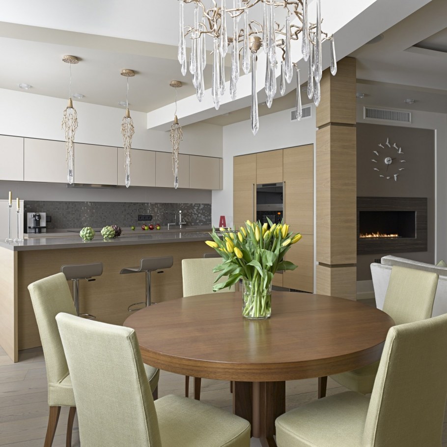 Вытянутая кухня гостиная